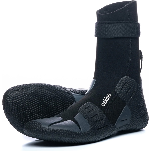 2026 C-Skins Session 7mm Round Toe Wetsuit Boots C-BOSE7RT - Black / Charcoal